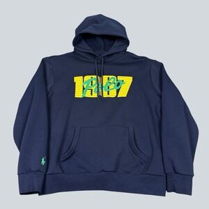 Polo Ralph Lauren Hoodie Men's Medium Navy Blue 1967 Logo Pullover NWOT